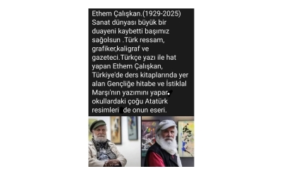 Sanatçı Etem Çalışkan’ın vefatı