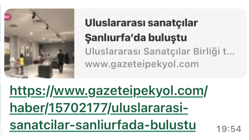 ULUSLARARASI SANATÇILAR ŞANLIURFADA BULUŞTU (Basın-Yayın Birimi)
